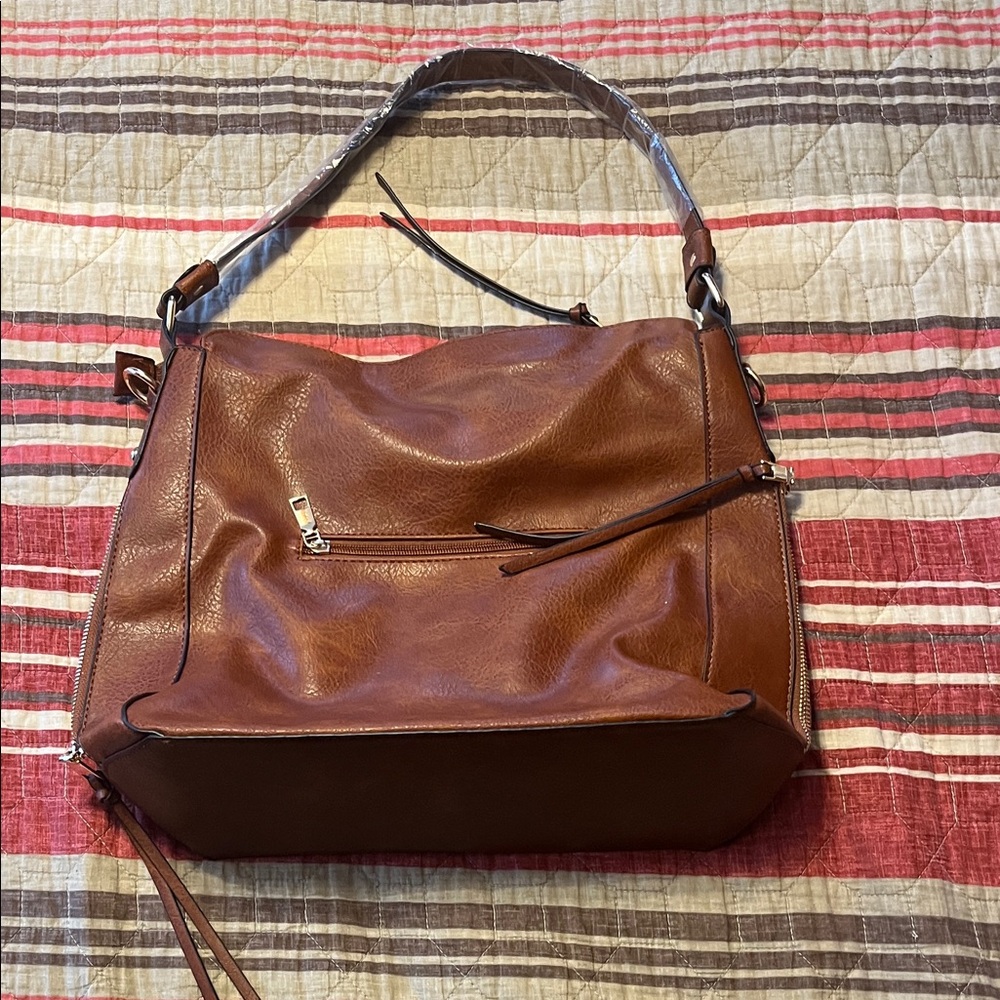 Brown Shoulder Bag with goldtone accents NWOT